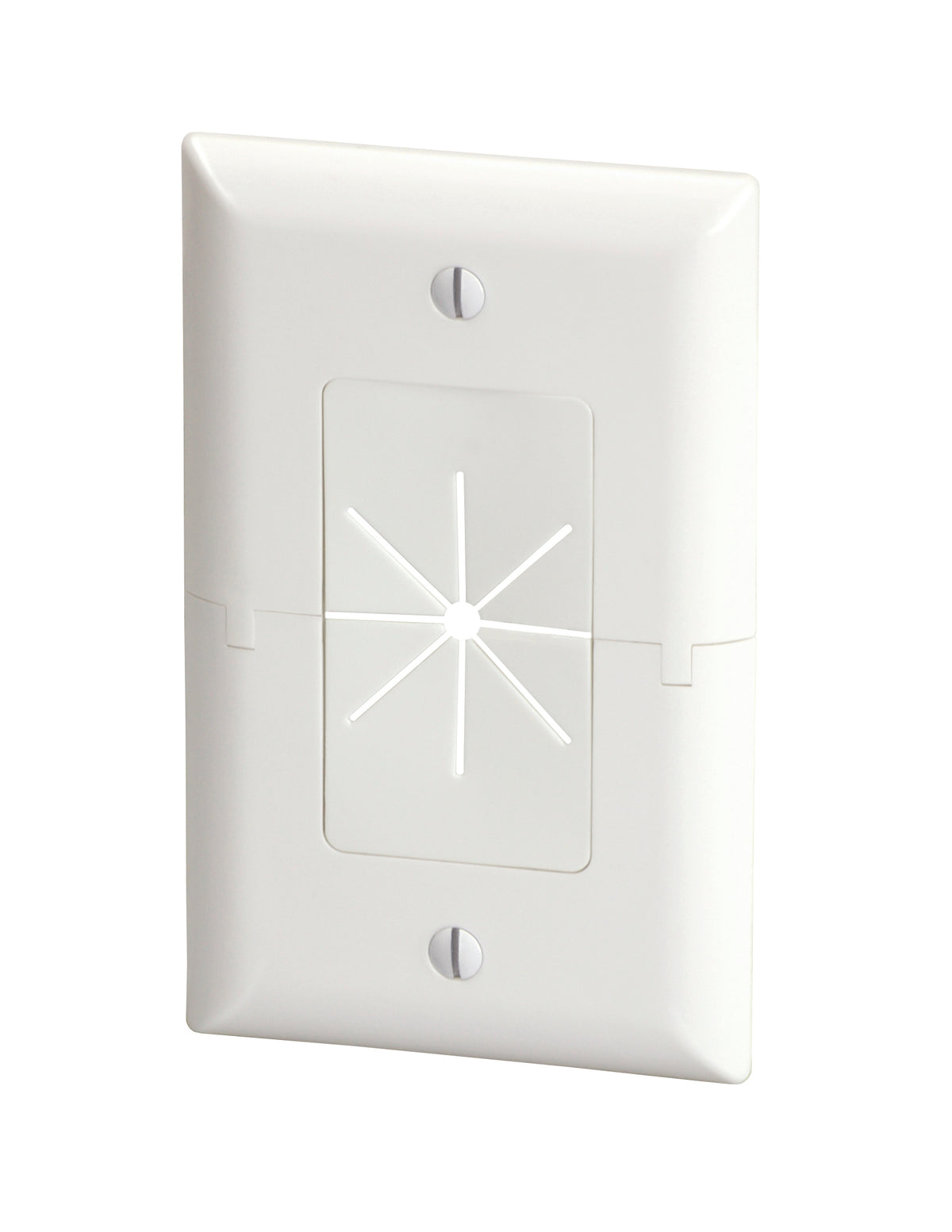 450017WH 1Gang Split Plate w/ Flexible Opening, White