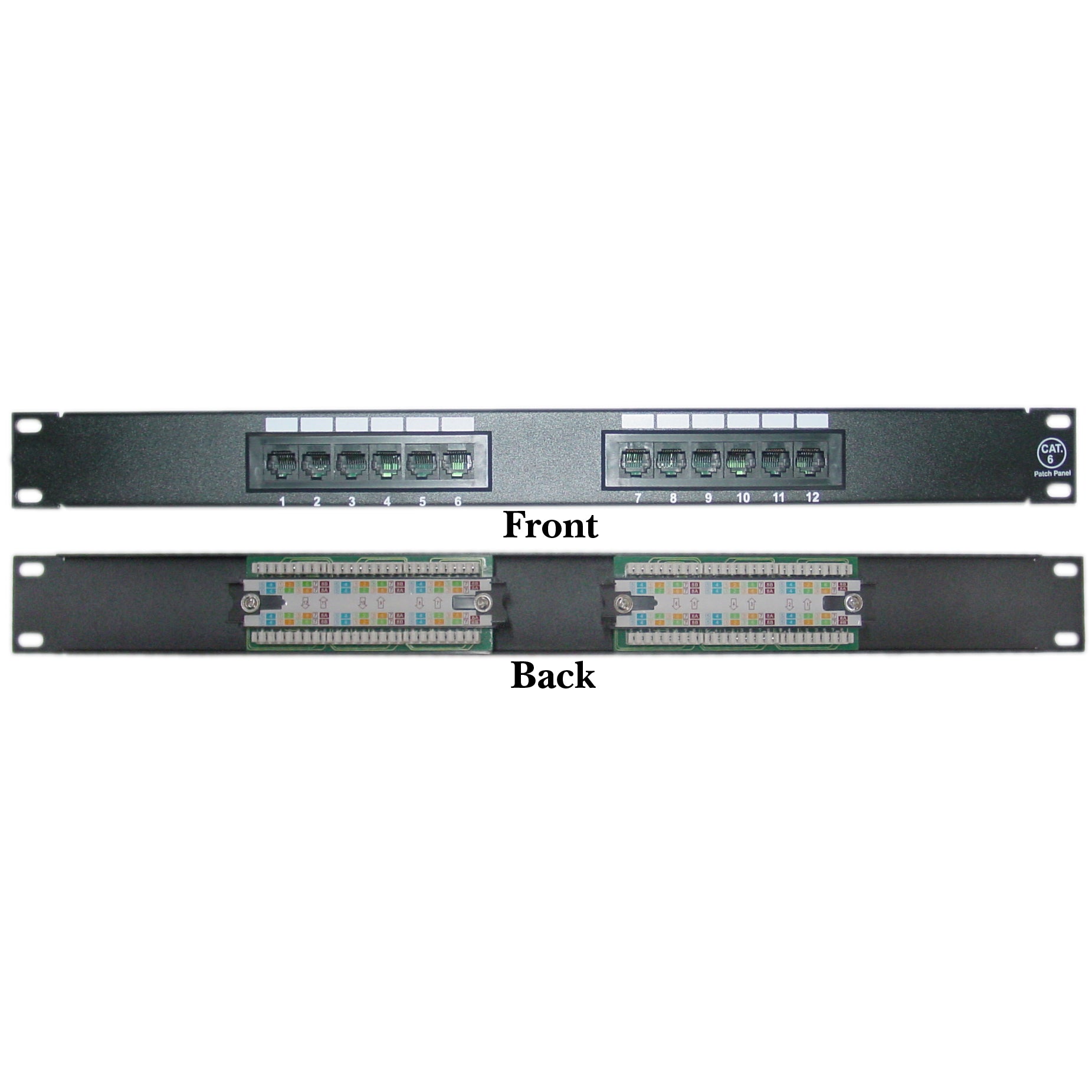 Cat6 Patch Panel 110 Block 568A & 568B Compatible (12, 24, 48 and 96 P ...