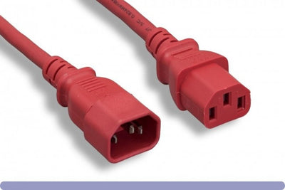 6ft Computer Power Cord Extension (IEC320C13 to IEC320C14) 10 AMP - Red