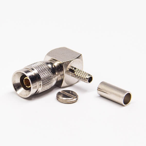 1.0/2.3 Crimp Plug Right Angle Connector for 735A 75 Ohm Coax