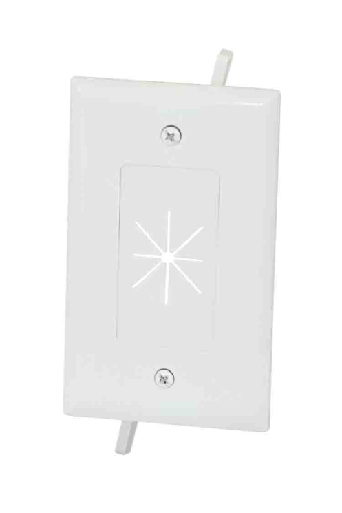 DataComm 45-0014-WH Wall Plate 1 Gang Flexible Opening White