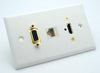 White Wall Plate with HDMI, VGA and Cat5e Jack Philmore 75-653