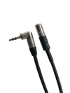 3.5mm Stereo Audio Cable Male Right Angle to Female Straight