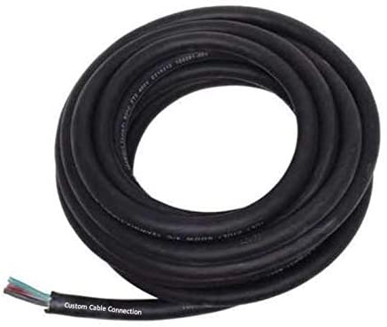 Custom Cable Connection SOOW Stromkabel – 16/4 AWG, 15 M, 600 V, öl- & Wetterbeständig, Tragbare Rolle