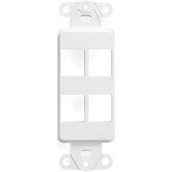 White Keystone Decorator Style Wall Plates - 1 Port, 2 Port, 3 Port, 4 Port and 6 Port